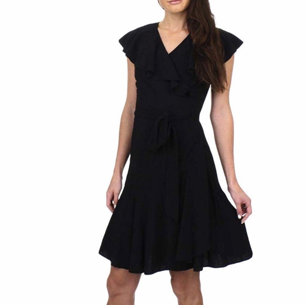 NWT Juicy Coutour Flirty Wrap Dress Black Size:14